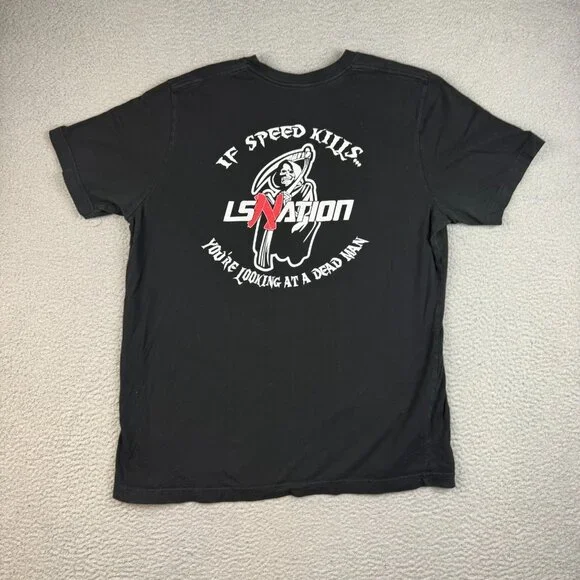 LS Nation Shirt Men's Extra Large GM Chevy Racing Cars Grim Reaper Short Sleeve - Picture 3 of 8